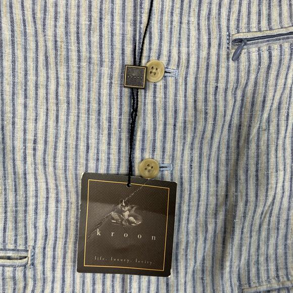 Kroon Mens Sz M New Suit Vest Waistcoat Mixed Media Linen Corduroy Preppy - Picture 6 of 15